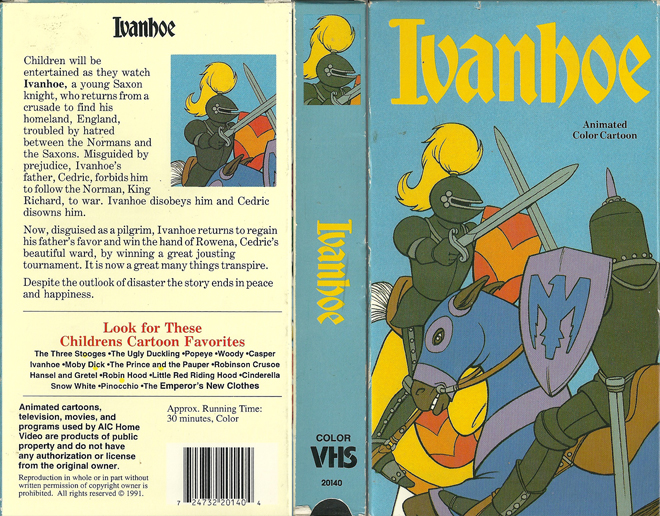 IVANHOE VHS COVER, VHS COVERS