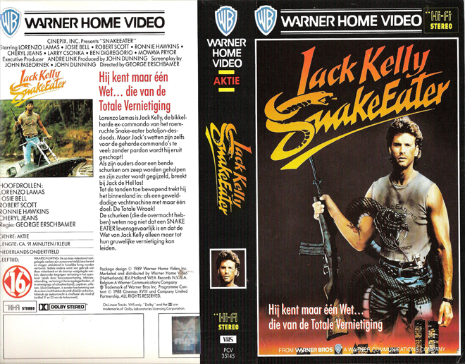 JACK KELLY SNAKEEATER VHS COVER