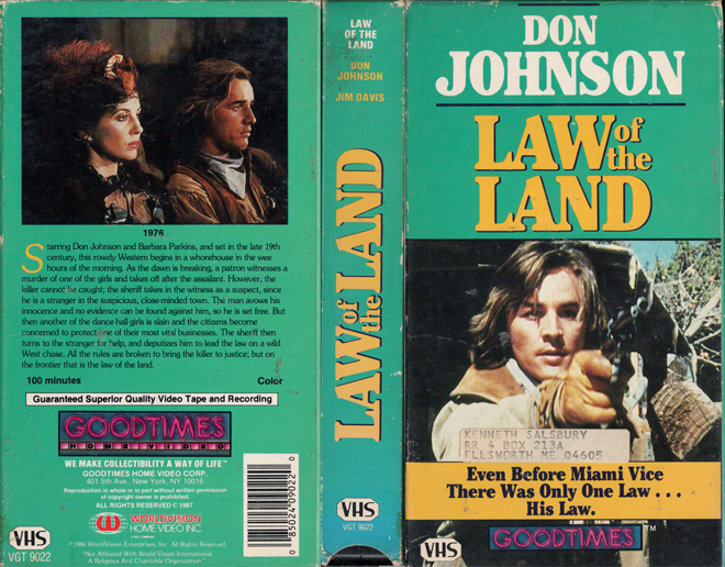 LAW OF THE LAND DON JOHNSON VHS COVER