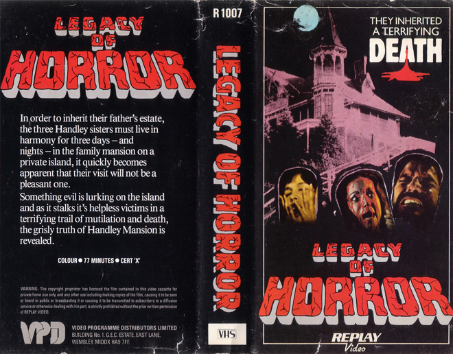 LEGACY OF HORROR VHS COVER