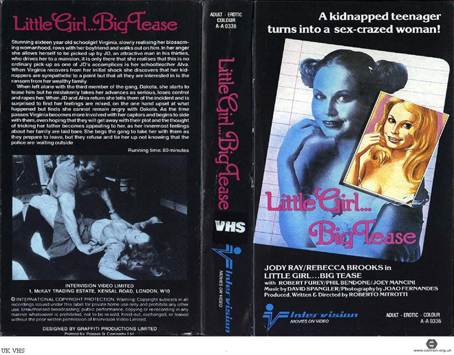 LITTLE GIRL BIG TEASE COVER, ACTION VHS COVER, HORROR VHS COVER, BLAXPLOITATION VHS COVER, HORROR VHS COVER, ACTION EXPLOITATION VHS COVER, SCI-FI VHS COVER, MUSIC VHS COVER, SEX COMEDY VHS COVER, DRAMA VHS COVER, SEXPLOITATION VHS COVER, BIG BOX VHS COVER, CLAMSHELL VHS COVER, VHS COVER, VHS COVERS, DVD COVER, DVD COVERS