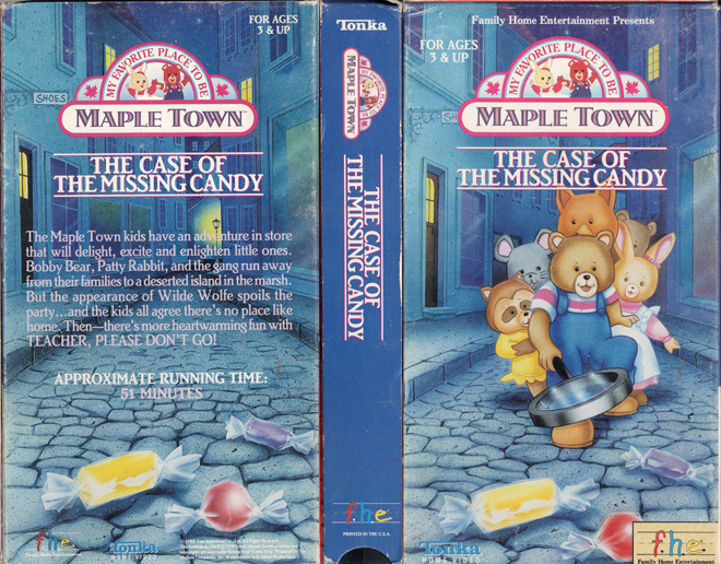 MAPLE TOWN THE CASE OF THE MISSING CANDY FHE FAMILY HOME ENTERTAINMENT VHS COVER