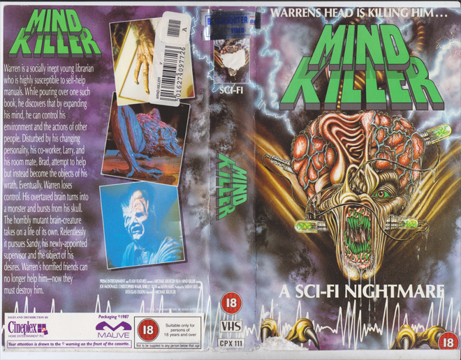 MIND KILLER, BIG BOX VHS, HORROR, ACTION EXPLOITATION, ACTION, ACTIONXPLOITATION, SCI-FI, MUSIC, THRILLER, SEX COMEDY,  DRAMA, SEXPLOITATION, VHS COVER, VHS COVERS, DVD COVER, DVD COVERS