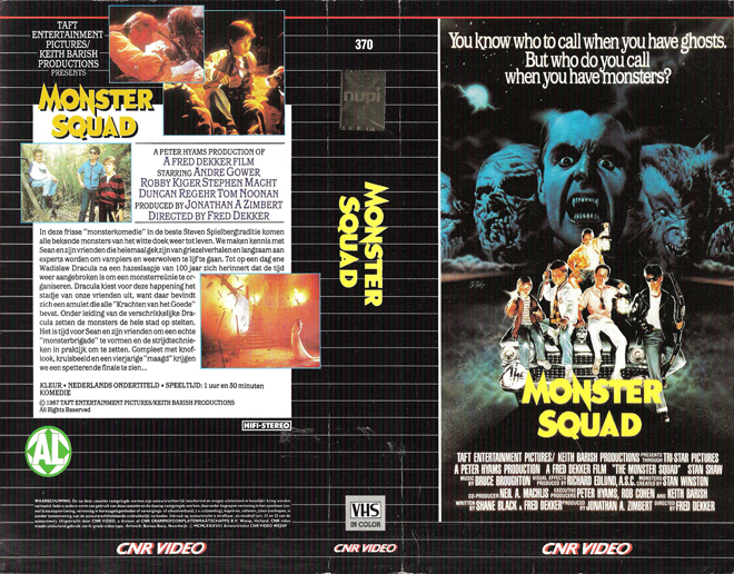 MONSTER SQUAD VHS COVER