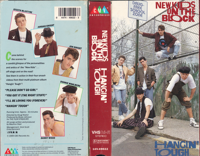 NEW KIDS ON THE BLOCK : HANGIN TOUGH VHS COVER, VHS COVERS