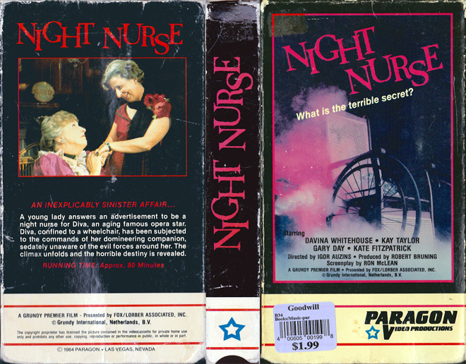 NIGHT NURSE, ACTION VHS COVER, HORROR VHS COVER, BLAXPLOITATION VHS COVER, HORROR VHS COVER, ACTION EXPLOITATION VHS COVER, SCI-FI VHS COVER, MUSIC VHS COVER, SEX COMEDY VHS COVER, DRAMA VHS COVER, SEXPLOITATION VHS COVER, BIG BOX VHS COVER, CLAMSHELL VHS COVER, VHS COVER, VHS COVERS, DVD COVER, DVD COVERS