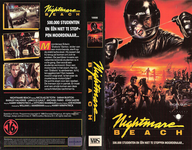 NIGHTMARE BEACH VHS COVER