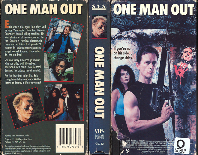 ONE MAN OUT, ACTION VHS COVER, HORROR VHS COVER, BLAXPLOITATION VHS COVER, HORROR VHS COVER, ACTION EXPLOITATION VHS COVER, SCI-FI VHS COVER, MUSIC VHS COVER, SEX COMEDY VHS COVER, DRAMA VHS COVER, SEXPLOITATION VHS COVER, BIG BOX VHS COVER, CLAMSHELL VHS COVER, VHS COVER, VHS COVERS, DVD COVER, DVD COVERS
