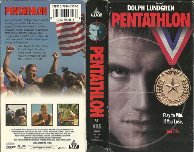 PENTATHLON DOLPH LUNDGREN VHS COVER