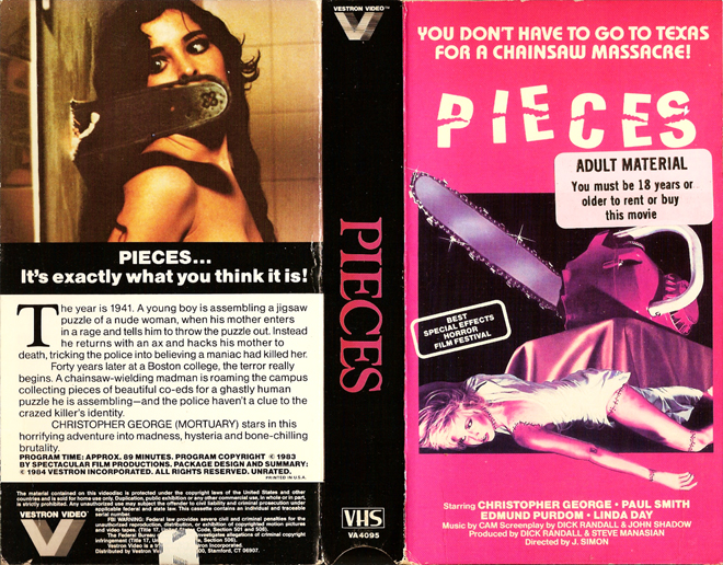 PIECES VHS COVER