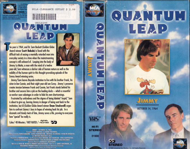 QUANTUM LEAP : JIMMY VHS COVER, VHS COVERS