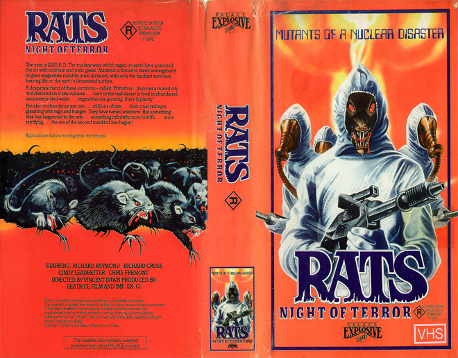 RATS NIGHT OF TERROR, AUSTRALIAN, HORROR, ACTION EXPLOITATION, ACTION, HORROR, SCI-FI, MUSIC, THRILLER, SEX COMEDY,  DRAMA, SEXPLOITATION, VHS COVER, VHS COVERS, DVD COVER, DVD COVERS