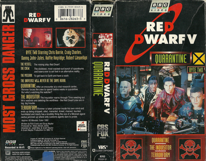 RED DWARF V : QUARANTINE VHS COVER