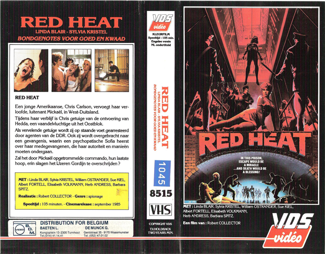 RED HEAT VDS VIDEO VHS COVER