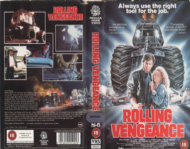 ROLLING VENGEANCE - SUBMITTED BY KYLE DANIELS , VHS COVERS