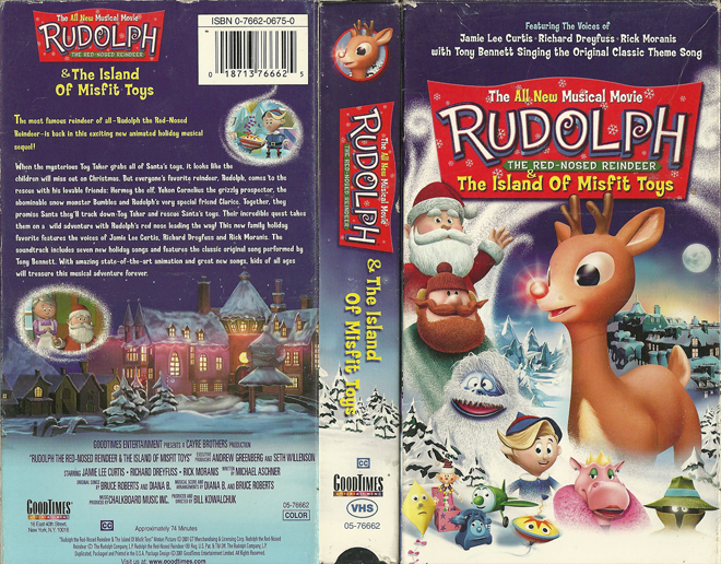 RUDOLPH AND THE ISLAND OF MISFIT TOYS VHS COVER, VHS COVERS