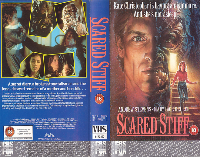 SCARED STIFF CBS FOX VHS COVER