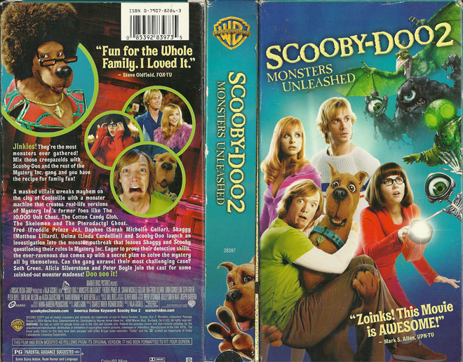 SCOOBY DOO 2 : MONSTERS UNLEASHED VHS COVER, VHS COVERS