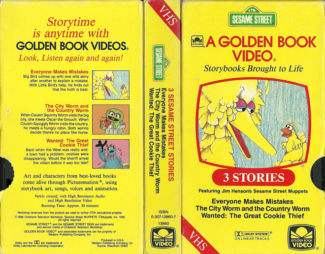 SESAME STREET : A GOLDEN BOOK VIDEO VHS COVER