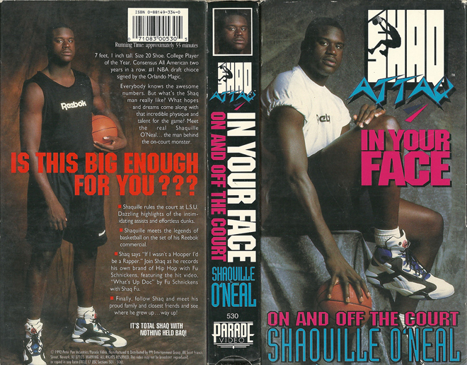 SHAQ ATTACK IN YOUR FACE VHS COVER