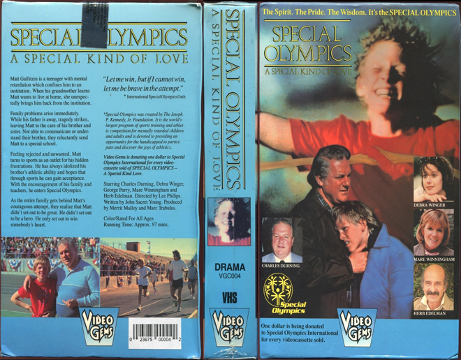 SPECIAL OLYMPICS A SPECIAL KIND OF LOVE VHS COVER