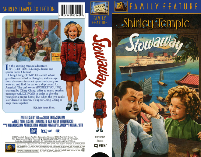 STOWAWAY, VHS COVERS - SUBMITTED BY GEMIE FORD