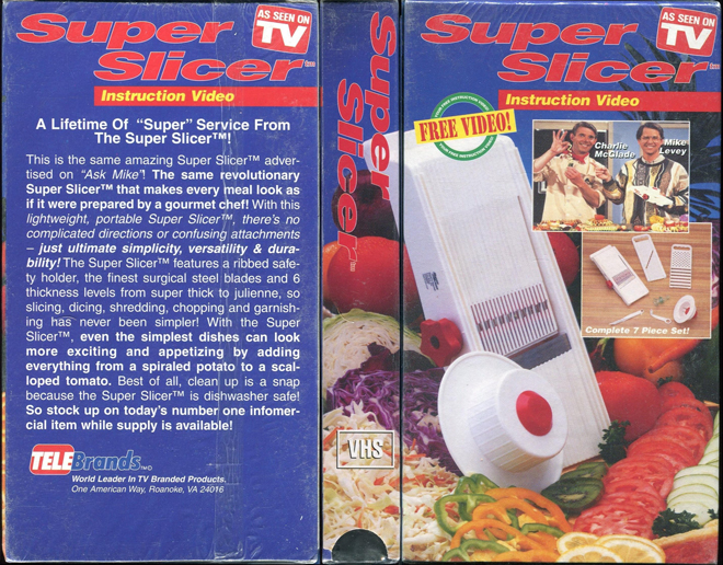 SUPER SLICER INSTRUCTION VIDEO, ACTION VHS COVER, HORROR VHS COVER, BLAXPLOITATION VHS COVER, HORROR VHS COVER, ACTION EXPLOITATION VHS COVER, SCI-FI VHS COVER, MUSIC VHS COVER, SEX COMEDY VHS COVER, DRAMA VHS COVER, SEXPLOITATION VHS COVER, BIG BOX VHS COVER, CLAMSHELL VHS COVER, VHS COVER, VHS COVERS, DVD COVER, DVD COVERS