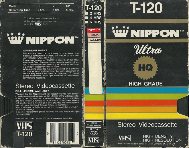 T-120 NIPPON ULTRA STEREO VIDEOCASSETTE VHS COVER
