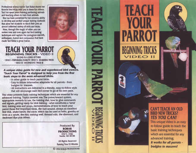 TEACH YOUR PARROT : BEGINNING TRICKS VHS COVER