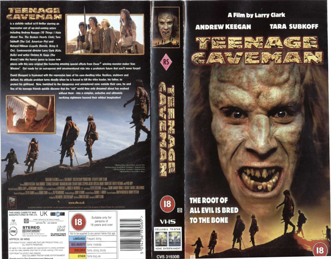 TEENAGE CAVEMAN ANDREW KEEGAN VHS COVER