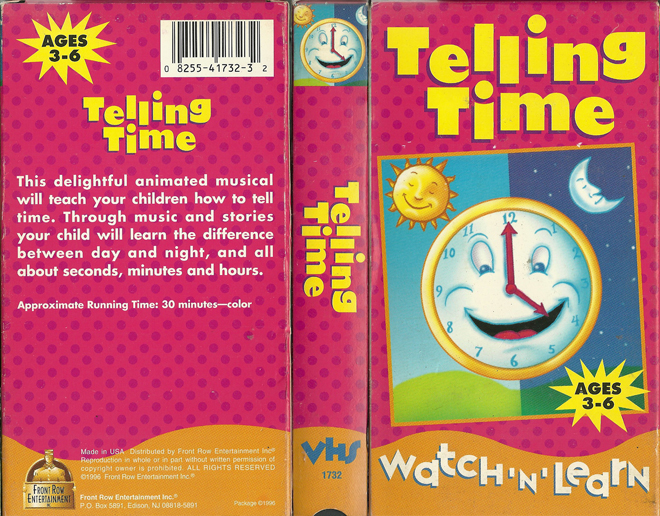 TELLING TIME : WATCH 'N LEARN VHS COVER