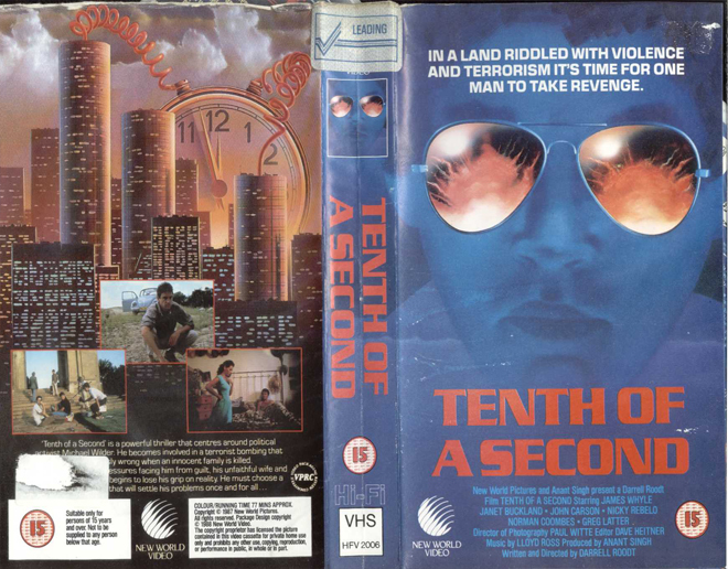TENTH OF A SECOND NEW WORLD VIDEO VHS COVER