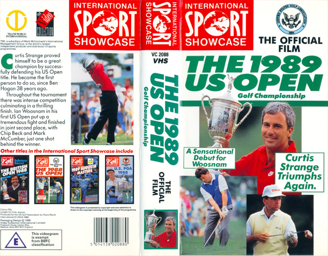 THE 1989 US OPEN VHS COVER, VHS COVERS