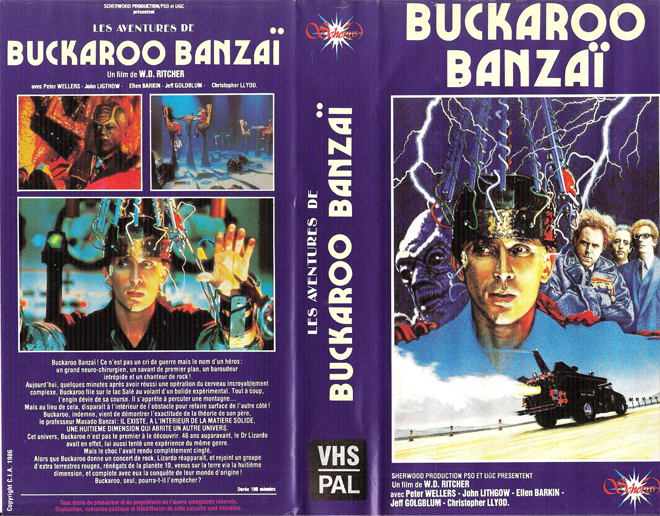 THE ADVENTURES OF BUCKAROO BANZAI, VHS COVER, VHS COVERS