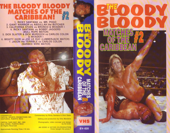 THE BLOODY BLOODY MATCHES OF THE CARIBBEAN NUMBER 2 VHS COVER