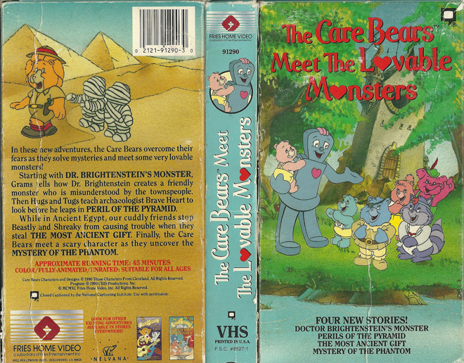 THE CARE BEARS MEET THE LOVABLE MONSTERS VHS COVER