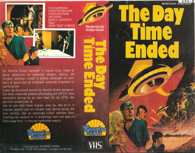 THE DAY TIME ENDED SUNRISE TAPES, ACTION VHS COVER, HORROR VHS COVER, BLAXPLOITATION VHS COVER, HORROR VHS COVER, ACTION EXPLOITATION VHS COVER, SCI-FI VHS COVER, MUSIC VHS COVER, SEX COMEDY VHS COVER, DRAMA VHS COVER, SEXPLOITATION VHS COVER, BIG BOX VHS COVER, CLAMSHELL VHS COVER, VHS COVER, VHS COVERS, DVD COVER, DVD COVERS