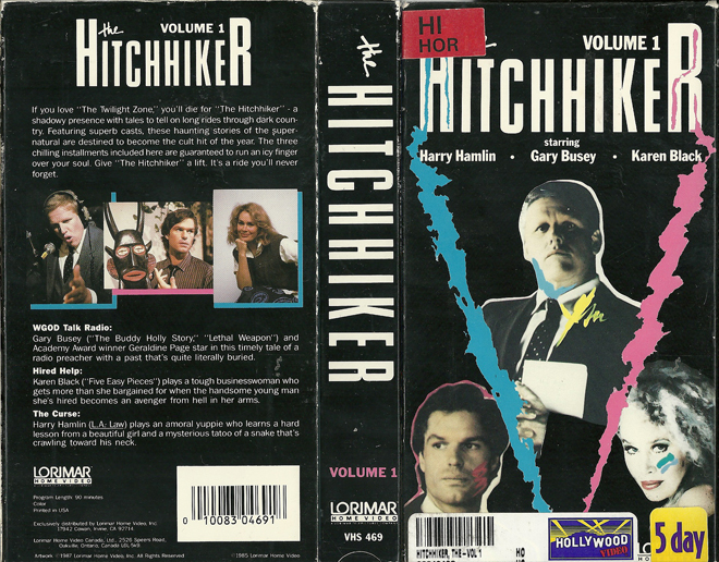 THE HITCHHIKER : VOLUME 1 VHS COVER, VHS COVERS