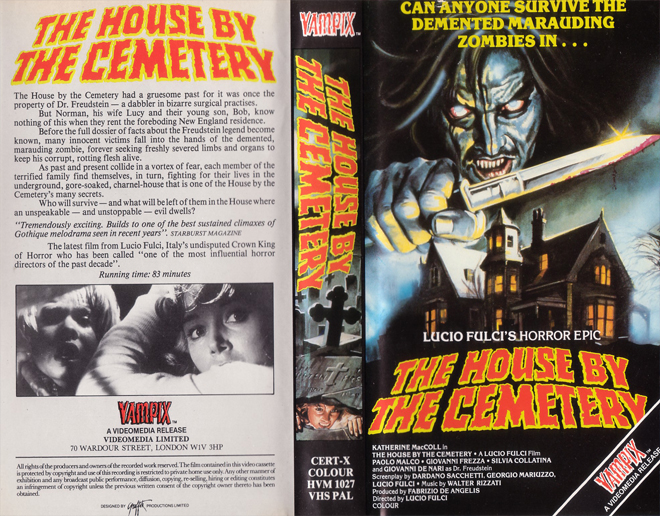 THE HOUSE BY THE CEMETERY VHS COVER