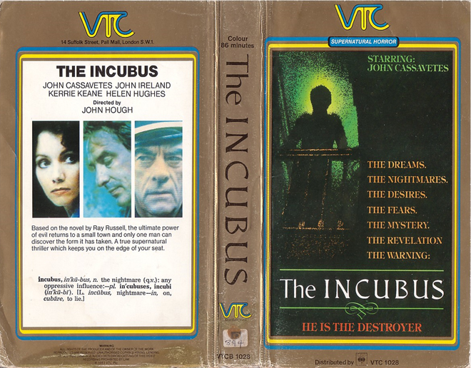 THE INCUBUS VHS COVER, VHS COVERS
