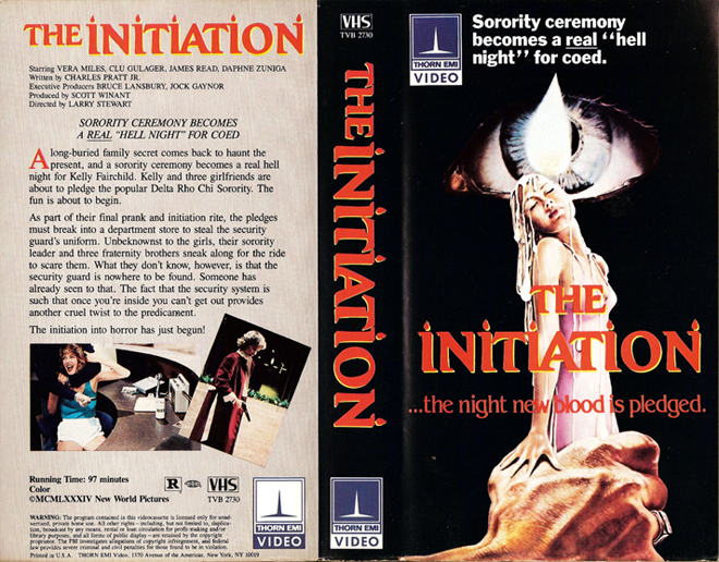 THE INITIATION VHS COVER, VHS COVERS