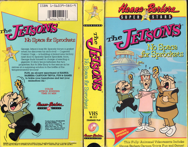 THE JETSONS : NO SPACE FOR SPROCKETS VHS COVER, VHS COVERS
