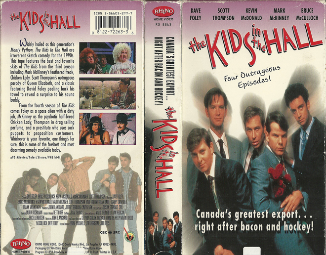 THE KIDS IN THE HALL : FOUR OUTRAGEOUS EPISODES VHS COVER