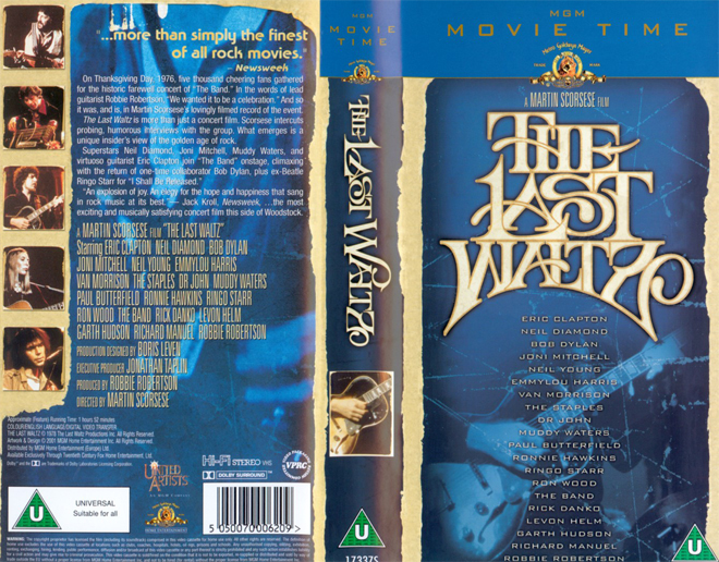 THE LAST WALTZ VHS COVER