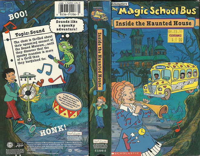 THE MAGIC SCHOOL BUS : INSIDE THE HAUNTED HOUSE VHS COVER