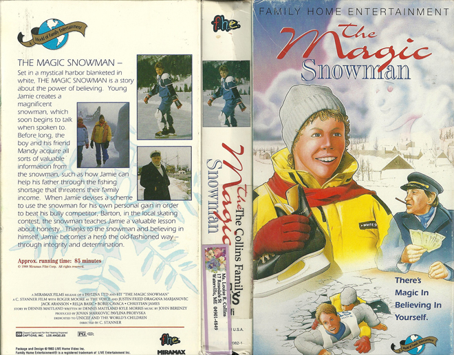 THE MAGIC SNOWMAN FHE FAMILY HOME ENTERTAINMENT VHS COVER