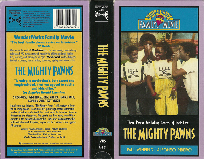 THE MIGHTY PAWNS WONDERWORKS FAMILY MOVIE PAUL WINFIELD ALFONSO RIBEIRO VHS COVER