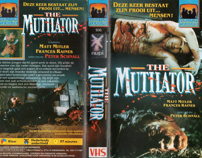 THE MUTILATOR PETER SCHNALL VHS COVER