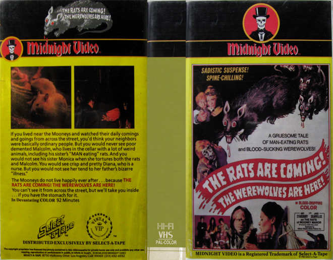 THE RATS ARE COMING! THE WEREWOLVES ARE HERE! VHS COVER