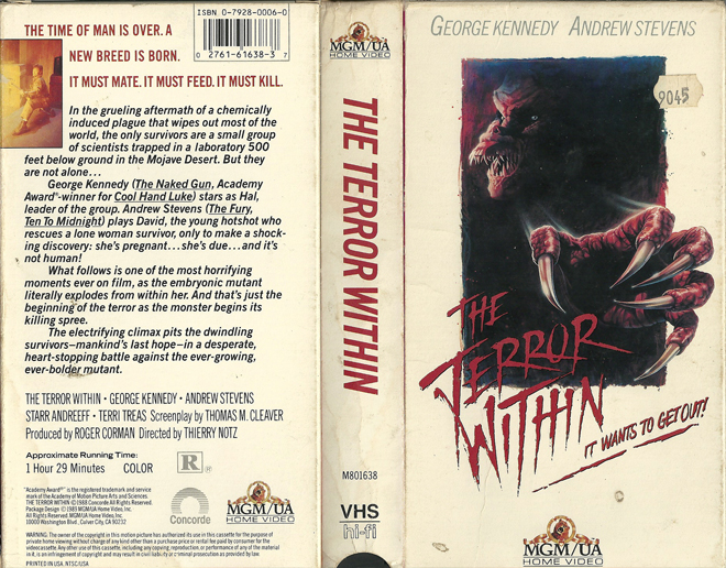 THE TERROR WITHIN VHS COVER